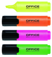 Zakreślacz OFFICE PRODUCTS, 2-5mm (linia), 4szt., mix kolorów