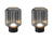2er SET kleine Akku Tischleuchten mit Rauchglas Lampenschirm, Höhe 19cm