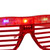 Relaxdays Partybrille mit LED-Licht, leuchtend, Atzenbrille, Accessoire Fasching, Karneval, Gitterbrille, Nerdbrille