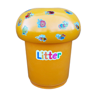 Mushroom Litter Bin - 90 Litre - with Bugs and Litter Letters - Orange (10-14 working days) - Galvanised Steel Liner