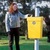 Regent Post or Wall Mountable Litter Bin - 30 Litre - Plastic Liner - Yellow