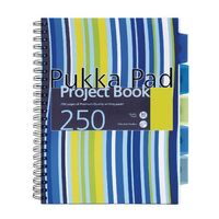 Pukka Pad A4 Wirebound Polypropylene Cover Project Book Assorted Ruled 250 Pages (Pack 3)