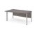 Maestro 25 left hand wave desk 1600mm wide - silver bench leg frame and grey oak