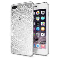 iPhone 8 Plus / 7 Plus Hülle Handyhülle von NALIA, Silikon Case Cover Bumper Mandala Weiß