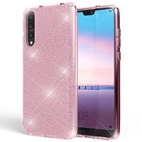 NALIA Custodia compatibile con Huawei P20 Pro, Glitter Copertura in Silicone Protezione Sottile Telefono Cellulare, Slim Gel Cover Case Protettiva Scintillio Smartphone Bumper Pink