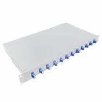 19" Komplett bestückte Spleißboxen LC-DX 12 Port, Single Mode OS2, 1HE, hellgrau, LogiLink® [F12LC2G