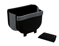 WENKO Tür-Abfalleimer Fago 5 L Schwarz, faltbarer Mülleimer für Küchenabfälle