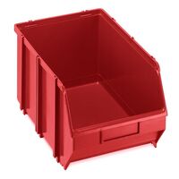 Open fronted storage bin, self-supporting