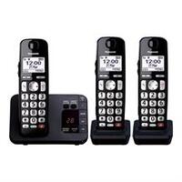 KX-TGE823E - Cordless phone - answering system with caller ID/call waiting - DECT\\GAP - 3-way call capability - black + 2 additional handsets