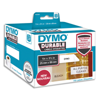 DYMO Pack de 2 rouleaux de 350 LabelWriter Durable 25x89mm Noir/Blanc 2112285