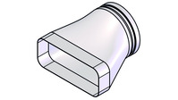 Anschlussstutzen exzentrisch für Muldenlüfter 92x226 mm auf ø 150 mm