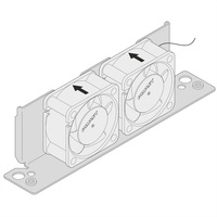 SCHROFF Interscale ventilatorhouder met ventilatoren, 2 U, 399W, 310D, 2 ventilatoren (80 x 80 x 25)