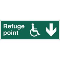 Refuge Point Arrow Down Sign