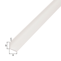Winkelprofil, gleichsch., PVC weiß, LxBxHxS 2600 x 25 x 25 x 1,5 mm
