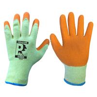 Pred Amber 11 - Size 11 Orange Latex Coating 2 Strand Seamless Poly Cotton Pred AMBER Glove (Pair)