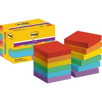 Post-it® Haftnotizen Super Sticky Notes, 48 x 48 mm, farbsortiert, 12 Blöcke, Playful bunt