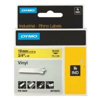 Feliratozó szalag DYMO 19mm x 5,5m vinyl sárga alapon fekete írásszín