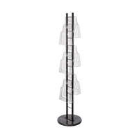 Floorstanding Leaflet Dispenser / Multi-Section Leaflet Holder / Leaflet Stand "Tondo" | black / grey black A4 6