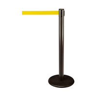 Barrier Post / Barrier Stand "Guide 28" | black yellow similar to Pantone 102 C 2300 mm
