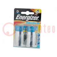 Battery: alkaline; 1.5V; D; non-rechargeable; 2pcs; Maximum