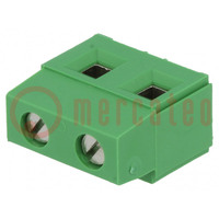 PCB terminal block; angled 90°; 7.5mm; ways: 2; on PCBs; terminal