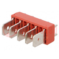 Connector: connector strip; 6,4mm; 0,8mm; THT; staal; vertind; 500V