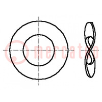 Ring; gegolfd,veerring; M8; D=15mm; h=1,5mm; verenbrons; DIN 137B