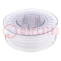 Filament: PET-G; Ø: 2.85mm; white; 220÷250°C; 1kg