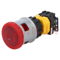 Switch: emergency stop; 30mm; Stabl.pos: 2; NC x4; red; LED; 24V