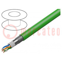 Wire: data transmission; HELUKAT® 100S,SF/UTP; 4x2x26AWG; green