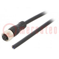 Connection lead; M12; PIN: 5; straight; 10m; plug; max.80°C; PVC