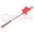 Clip-on probe; crocodile; 6A; 1kVDC; red; Plating: nickel plated