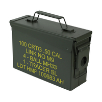 HMF 70010 Munitionskoffer, US Ammo Box, Metallkiste, 27,5 x 17,5 x 9,5 cm, grün