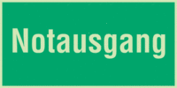 Fluchtweg-Schild - Notausgang, Grün, 20 x 40 cm, Folie, Selbstklebend, Weiß