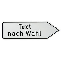 Indiv. Wegweiser, (rechtsw.)Alu, geprägt 0,6 mm, Text schwarz, 60x25 cm Version: WEISS - WEISS