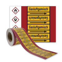SafetyMarking Rohrleitungsband, Gasluftgemisch, Gr. 4, gelb, DIN 2403, Länge 33m