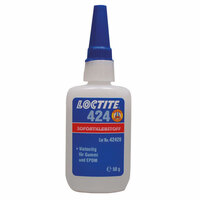 Loctite 424 Ethyl-Cyanacrylat Sekundenkleber für Gummi-Metall Verbindungen, Inhalt: 50 g