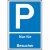 Parkplatzschild Nur für ... Besucher, Kunststoff, 15x25 cm