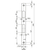 Skizze zu WILKA Schließblech flach für Rollfalle und Riegel, 245 x 24 x 3 mm, Edelstahl