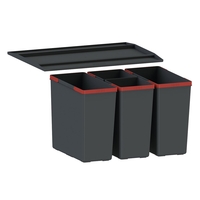 FRANKE SYSTÈME DE RECYCLAGE DES DÉCHETS AVEC ÉTAGÈRE À PARTIR DE EASYSORT 600?2-2, NOIR, 37.8 X 56.4 X 34.3 CM