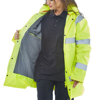 Beeswift High Visibility Fleece Lined Traffic Jacket Saturn Yellow L