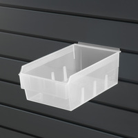 Shelfbox „200“ / Warenschütte / Box für Lamellenwandsystem | melkachtig transparant