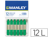 LAPICES CERA MANLEY UNICOLOR VERDE NATURAL N.21 CAJA DE 12 UNIDADES