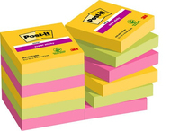 3M 7100242808 Post-it Carré Vert, Rose, Jaune 90 feuilles Auto-adhésif