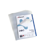 Rexel Embossed A4 L Folder Clear (100)