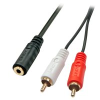 Lindy 35677 Audio-Kabel 0,25 m 2 x RCA 3.5mm Schwarz, Rot, Weiß