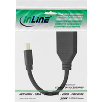 InLine Adapter cable Mini DP male to DisplayPort female, 4K2K, black, 0.15m