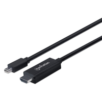 Manhattan 153287 video kabel adapter 1,8 m Mini DisplayPort HDMI Type A (Standaard) Zwart