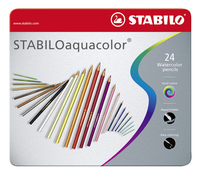 STABILO aquacolor, premium aquarel kleurpotlood, metalen etui met 24 kleuren