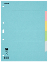 Biella 0461406.00 Tab-Register Leerer Registerindex Karton Blau, Grün, Grau, Pink, Gelb